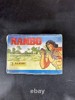 VINTAGE 1986 RAMBO CARTOON PANINI VENEZUELAN STICKER BOX NEW NOS RARE 200 Packs