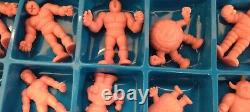 VINTAGE 80's Mattel MUSCLE Mighty Maulers Action Figure Box with Figures RARE