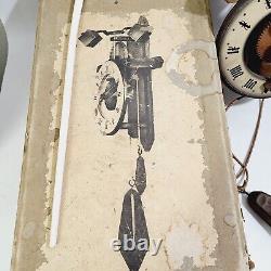 VINTAGE Baumann Buco 1320 Swiss Wooden Wall Clock With Original Box RARE