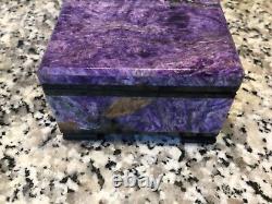 VINTAGE CHARIOTE PURPLE HINGED BOX FROM RUSSIA 4'x2'x2.9' RARE