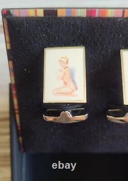 VINTAGE? PAUL SMITH Naked Lady Cufflinks NEW IN BOX RARE PIN UP CUFFLINKS