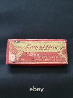 VTG 1930's MAYBELLINE CAKE MASCARA & BRUSH ORIG BOX RARE EXCELLENT