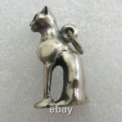 Very Rare Retired Vintage James Avery Sterling Silver Cat Charm with BOX & BAG