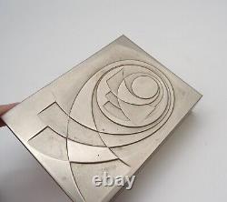 Very Rare Vintage MID Century Abstract Cubist Metal Jewelry Box Case To Eames