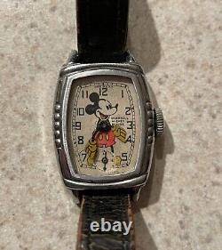 Vintage 1930s Ingersoll Mickey Mouse Watch Original Blue Box Rare