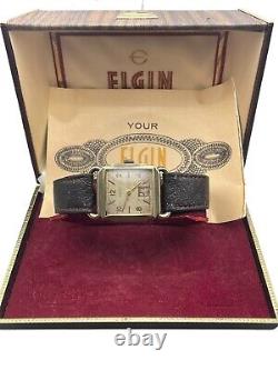 Vintage 1942 Elgin Swiss GF Dress Watch Rare Model Box & Papers