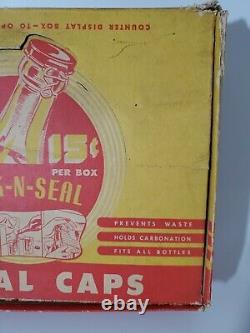 Vintage 1945 Kork-N-Seal 12 Boxes Reseal Red Caps Store Display NEW RARE
