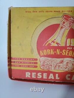 Vintage 1945 Kork-N-Seal 12 Boxes Reseal Red Caps Store Display NEW RARE