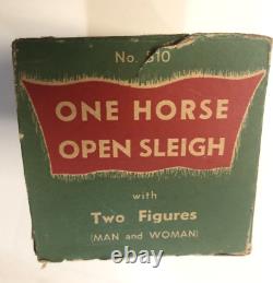 Vintage 1947 Barclay Lead Christmas One Horse Open Sleigh #510 In Box Rare