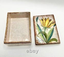 Vintage 1950's Raymor ceramic lotus dresser trinket box rare color