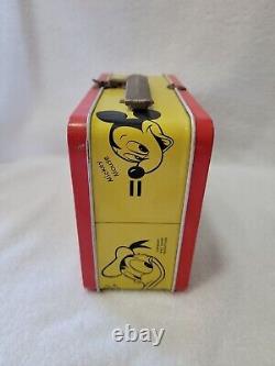 Vintage 1954 Walt Disney Metal Mickey Mouse Lunch Box, Rare, No Thermos