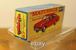 Vintage 1960s Matchbox #67 Superfast Volkswagen 1600TL in Box. Rare color