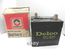Vintage 1970s Gm Delco Dc-350 High Duty Battery Commercial Fleet In Og Box Rare