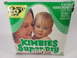 Vintage 1976 Box of Kimbies 24 Diapers 20+ Pounds Heavy Wetters -Rare Huggies