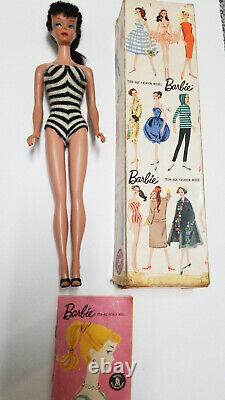 Vintage #3 Barbie Doll Brunette Ponytail withOriginal Box (RARE!)