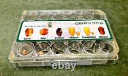 Vintage Acrylic Display Box of Chipped Seeds Monsanto Rare and Unique