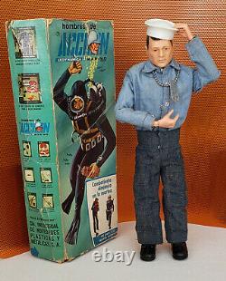 Vintage Action Man LEDY MEXICO (GI JOE) Marine 1964 Original Box & Accs RARE
