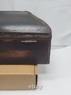 Vintage Antique Rare Treasure Jewelry Table Desk Box Wood Custom Art HISTORY