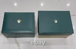 Vintage Authentic Rolex Green Watch Box Datejust 80s Booklet Tag SET Rare CLEAN