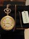 Vintage Bulova Pocket Watch Swiss Mechanical Chain Box Gilt Men's Rare Old 20th