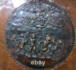 Vintage Box Cherub Italy Leather Wood Jewelry Case Cover Mark Rare Old 20th