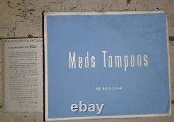 Vintage Box Of 40 Regular Meds Tampons Nos 1950s By Modess Rare Early Box