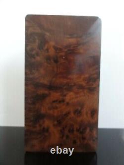 Vintage Burr Walnut Wooden Treen Pebble Jewelry Cigars Box Rare Shape