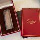 Vintage Cartier Gas Lighters Silver Color With Warranty Card Very Rare With Box
