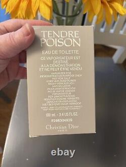 Vintage Christian Dior TENDRE POISON 3.4 oz EDT 100 ml Tester withBox Tender RARE