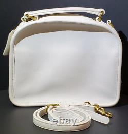 Vintage Coach White Leather No K6C 9991 Lunch Box Rare Color Bag Purse Excellent