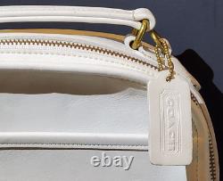 Vintage Coach White Leather No K6C 9991 Lunch Box Rare Color Bag Purse Excellent