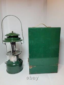 Vintage Coleman 220F Lantern With Rare Smith-Victor Metal Lantern Box