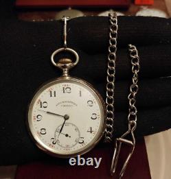 Vintage Doxa Pocket Watch Swiss Mechanical Ancre Chain Box Rare Old 20th