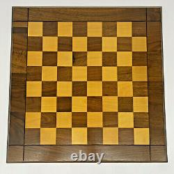 Vintage Drueke Play A Way # 62 Chessboard Rare Walnut & Birch Chess Board w Box