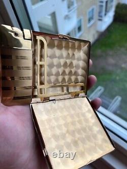 Vintage Elgin American Art Deco Gold Lighter Cigarette Case With Box. RARE