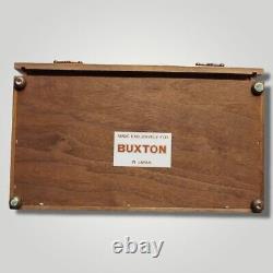 Vintage Extra Large Lady Buxton Velvet Classic Style Jewelry Box! RARE