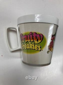 Vintage Fruity Freakies Cereal Bowl & Cup RARE! New in original box