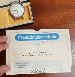Vintage GUB Glashütte DDR German Watch in Box with Paper 1956 GDR Rare