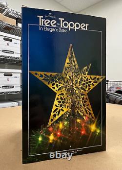 Vintage Hallmark Tree-Topper In Elegant Brass Filigree Cutout STAR with Box, RARE