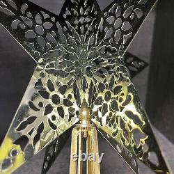 Vintage Hallmark Tree-Topper In Elegant Brass Filigree Cutout STAR with Box, RARE