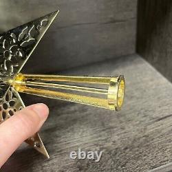 Vintage Hallmark Tree-Topper In Elegant Brass Filigree Cutout STAR with Box, RARE