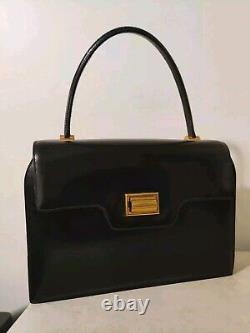 Vintage Hermès Calf Leather Box Bag Top Handle 50s Rare