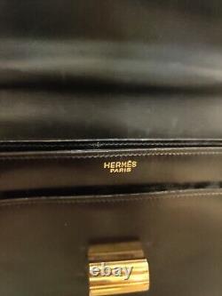 Vintage Hermès Calf Leather Box Bag Top Handle 50s Rare