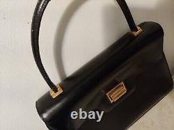 Vintage Hermès Calf Leather Box Bag Top Handle 50s Rare