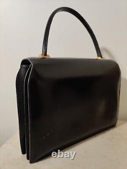 Vintage Hermès Calf Leather Box Bag Top Handle 50s Rare