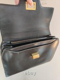 Vintage Hermès Calf Leather Box Bag Top Handle 50s Rare