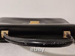 Vintage Hermès Calf Leather Box Bag Top Handle 50s Rare