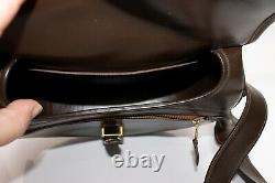 Vintage Hermés Hermes Balle de Golf Box Calf Bag Dark Brown Gold Hardware RARE