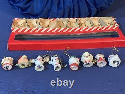 Vintage Holt Howard Christmas Mini Ornaments Decor Set 8 Japan Original Box Rare