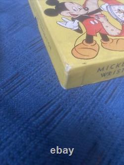 Vintage Ingersoll Mickey Mouse Running Watch & Box RARE